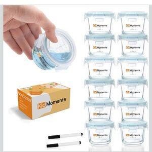 Set of 12 baby food containers 5 oz Baby Food Storage Jars with Lid leakproof